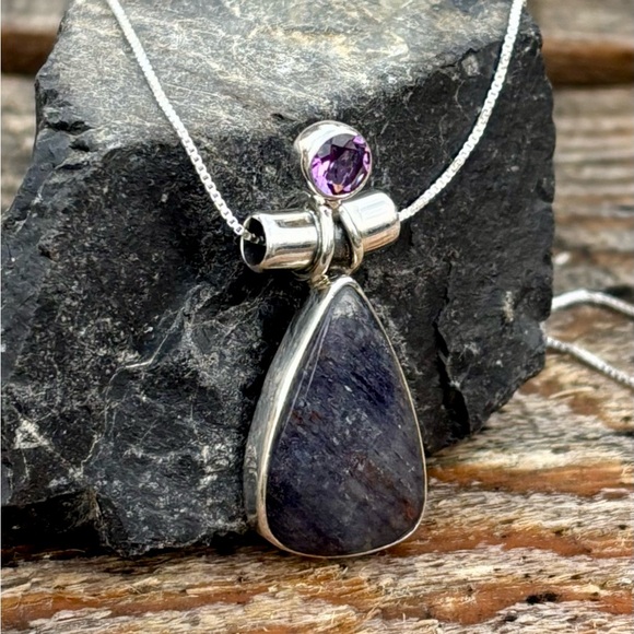 NEW! Purple Adventurine & Amethyst Necklace - Picture 3 of 11